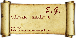 Sándor Gibárt névjegykártya