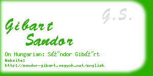 gibart sandor business card
